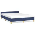 Cadre de lit avec tête de lit Bleu 140x190 cm Tissu