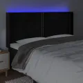 Tête de lit à LED Noir 203x16x118/128 cm Velours
