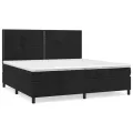 cadre de lit et matelas Noir 200x200 cm Velours