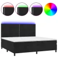 cadre de lit matelas et LED Noir 200x200 cm Velours