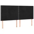 cadre de lit matelas et LED Noir 200x200 cm Velours