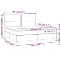 cadre de lit matelas et LED Noir 200x200 cm Velours