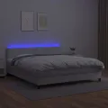 cadre de lit avec matelas et LED Blanc 160x200 cm