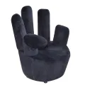 Chaise en forme de main Noir Velours