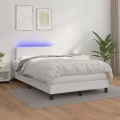 cadre de lit et matelas et LED Blanc 120x200 cm
