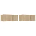 Meubles TV 2 pcs Chêne sonoma 80x30x30 cm Bois d'ingénierie
