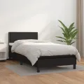 cadre de lit avec matelas Noir 90x200 cm Similicuir