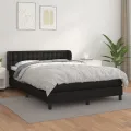 cadre de lit avec matelas Noir 140x190 cm Similicuir
