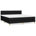 cadre de lit avec matelas Noir 160x200 cm Tissu