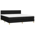 cadre de lit avec matelas Noir 160x200 cm Tissu