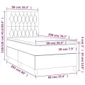 cadre de lit et matelas et LED Bleu 90x200 cm Tissu