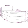 cadre de lit avec matelas Noir 90x200 cm Tissu