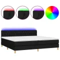 cadre de lit et matelas et LED Noir 200x200 cm Tissu