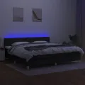 cadre de lit et matelas et LED Noir 200x200 cm Tissu