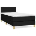 cadre de lit avec matelas Noir 90x200 cm Tissu