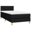 cadre de lit avec matelas Noir 90x200 cm Tissu