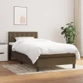 cadre de lit avec matelas Marron foncé 90x200 cm