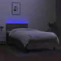 cadre de lit avec matelas LED Taupe 80x200 cm Tissu