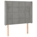 cadre de lit matelas LED Gris clair 90x200cm Velours