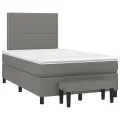 cadre de lit avec matelas Gris foncé 120x200cm Tissu