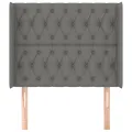 Tête de lit avec oreilles Gris foncé 93x16x118/128 cm Tissu