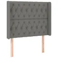 cadre de lit matelas LED Gris foncé 90x190cm Tissu