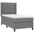 cadre de lit matelas LED Gris foncé 90x190cm Tissu