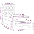 cadre de lit et matelas Gris foncé 90x190 cm Tissu