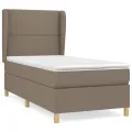cadre de lit avec matelas Taupe 90x190 cm Tissu