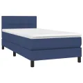 cadre de lit avec matelas et LED Bleu 80x200cm Tissu