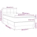 cadre de lit avec matelas et LED Bleu 80x200cm Tissu