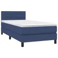 cadre de lit avec matelas et LED Bleu 80x200cm Tissu