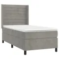 cadre de lit et matelas et LED Gris clair 90x190cm