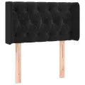Tête de lit avec oreilles Noir 83x16x78/88 cm Velours