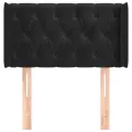Tête de lit avec oreilles Noir 83x16x78/88 cm Velours