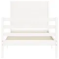 Cadre de lit avec tête de lit blanc petit simple bois massif