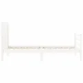 Cadre de lit avec tête de lit blanc petit simple bois massif