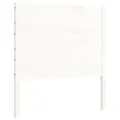 Cadre de lit avec tête de lit blanc petit simple bois massif