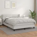 cadre de lit avec matelas Blanc 140x190cm Similicuir