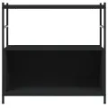 Bibliothèque noir 80x30x78,5 cm bois d'ingénierie et fer