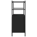 Bibliothèque noir 80x30x78,5 cm bois d'ingénierie et fer