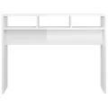 Table console Blanc brillant 105x30x80 cm Aggloméré