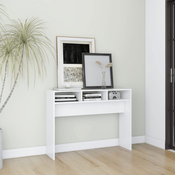 Table console Blanc 105x30x80 cm Aggloméré