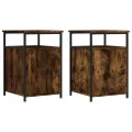 Tables de chevet 2 pcs chêne fumé 40x42x60 cm bois d'ingénierie
