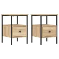 Tables de chevet 2 pcs chêne sonoma 34x36x50 cm bois ingénierie