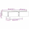 Table basse Chêne sonoma 90x60x31 cm Aggloméré