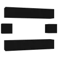 Ensemble de meubles TV 6 pcs Noir Bois d'ingénierie