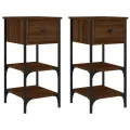 Tables de chevet 2 pcs chêne marron 34x36x70 cm bois ingénierie