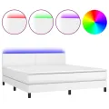 cadre de lit avec matelas et LED Blanc 180x200 cm