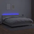 cadre de lit avec matelas et LED Blanc 180x200 cm
